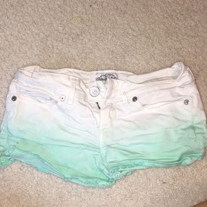 Aeropostale Denim Ombré Teal Shorts